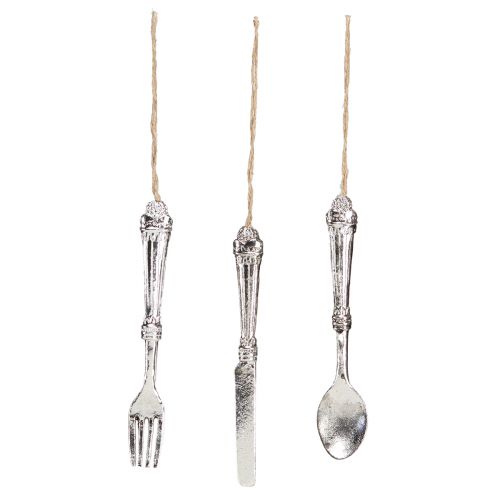 daiktų Stalo įrankių dekoracija pakabinti metalą atrodo sidabrinė 14cm 12 vnt