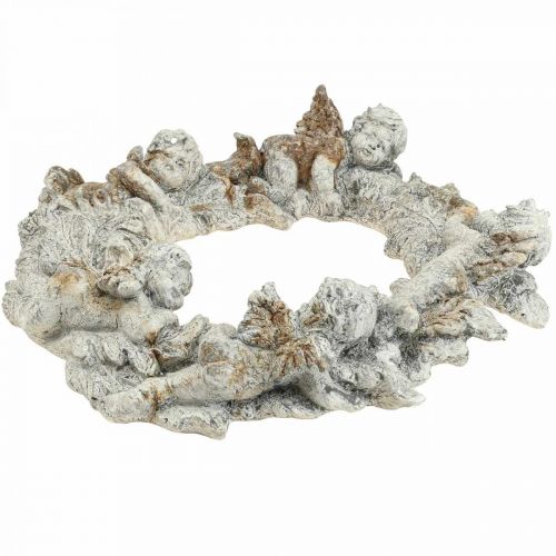 Floristik24 Betoninis deco angel deco vainikas sienų apdaila balta ruda 36,5cm