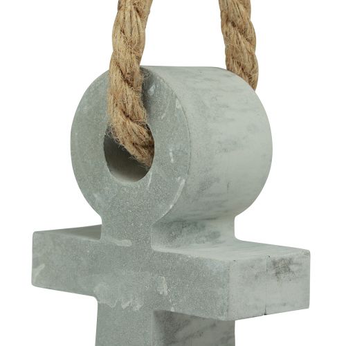 Floristik24 Betoninių inkarų apdaila jūrinė stalo apdaila pilka 18cmx4,5cmx22cm
