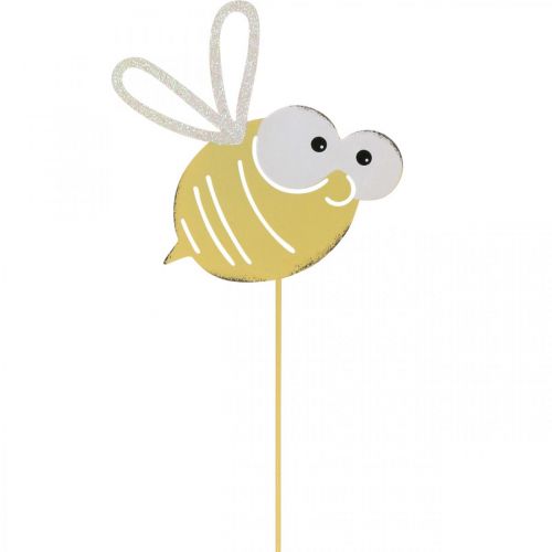 daiktų Bitė kaip kamštis, spyruoklė, sodo puošmena, metalinė bitė geltona, balta L54cm 3vnt