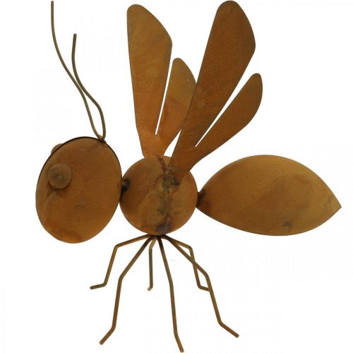 daiktų Dekoratyvinė figūrėlė bitė, metalinis vabzdys, sodo puošmena su patina L20cm A19cm