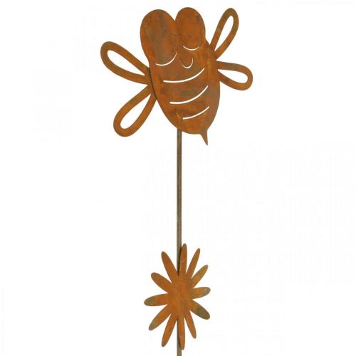 daiktų Sodo kuolas bitė, pavasario puošmena, metalinis kuolas rūdys L24,5cm 6 vnt