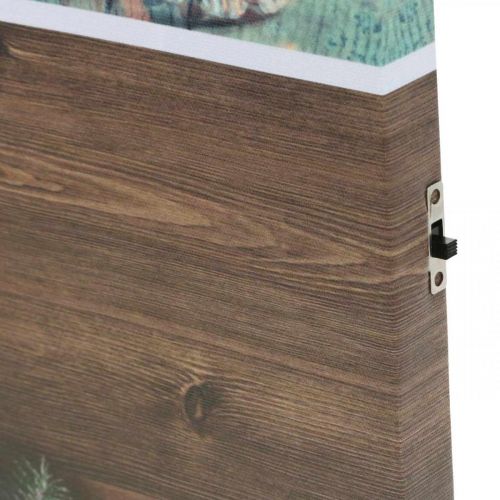 Floristik24 LED freska Kalėdinė ruda LED dekoracija 38 × 38cm Akumuliatoriui