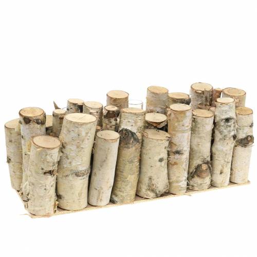 Floristik24 Beržinis stiklainis su mėgintuvėliais natūralūs 32cm
