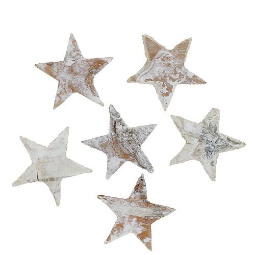 Floristik24 Beržinės žvaigždės mini 2cm - 2,5cm balintos 150 vnt