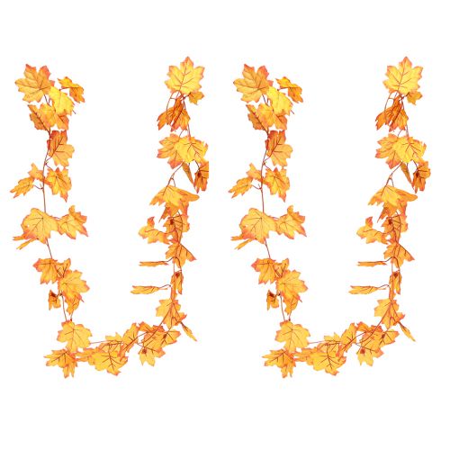daiktų Lapų girlianda rudens girlianda oranžinė geltona 168cm 2vnt