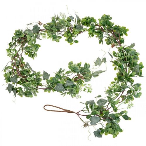 Floristik24 Lapų girlianda deco girlianda dirbtinis augalas žalias 180cm