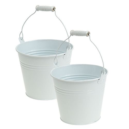 daiktų Skardinis kibiras baltas Ø14cm H12cm 6 vnt
