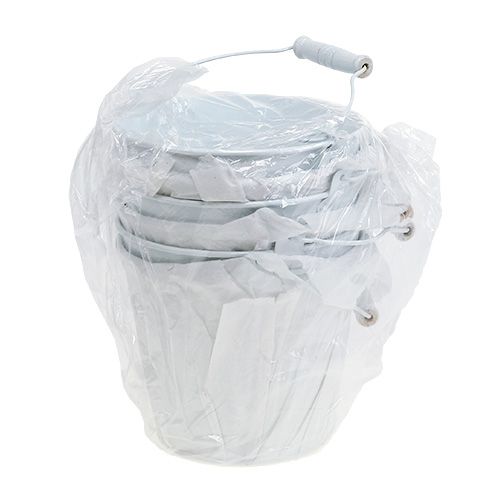 daiktų Skardinis kibiras baltas Ø14cm H12cm 6 vnt