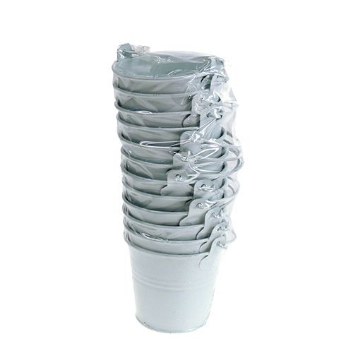 Floristik24 Skardinis kibiras baltas Ø8cm H7cm 12psl