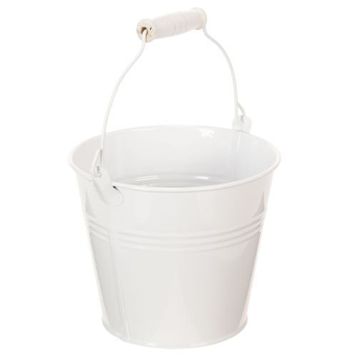 Balti skardiniai kibirėliai Ø14cm, aukštis 12cm, 6 vnt. | Floristik24.lt