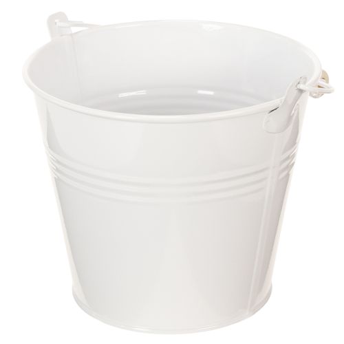 Balti skardiniai kibirėliai Ø14cm, aukštis 12cm, 6 vnt. | Floristik24.lt