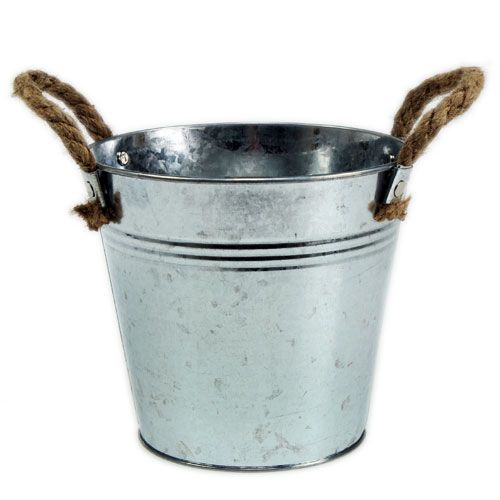 Blizgantis metalinis kibiras su lynų rankenomis Ø25cm