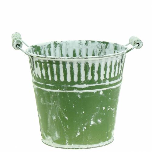 Skardinis kibiras žalias balintas Ø16cm H15cm 1 vnt | Floristik24.lt