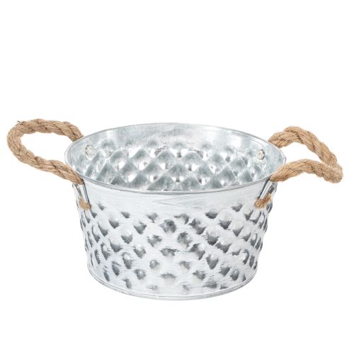 Lakštinio metalo dubuo su virvinėmis rankenomis Ø18cm A10cm pirkti | Floristik24.lt