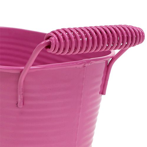 Floristik24 Lakštinio metalo dubuo ovalus rožinis 19,5 cm x 11 cm x 9 cm