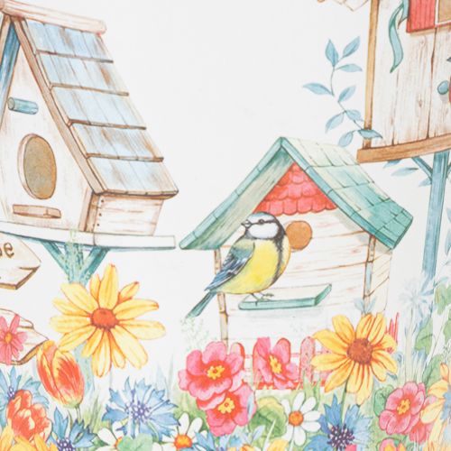 daiktų Skardinis vazonas su paukščių nameliais, vasarinė dekoracija, vazonas, aukštis 14,5 cm, Ø 13,5 cm