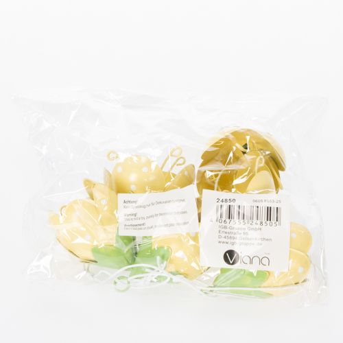 daiktų Metalinė pakabinama gėlė romantiškam vidaus ir lauko dekoravimui, 6 cm, 6 vnt.