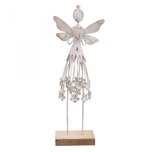 daiktų Stalo puošmena gėlių fėja spyruoklinė metalinė dekoracija fėja balta H30,5cm