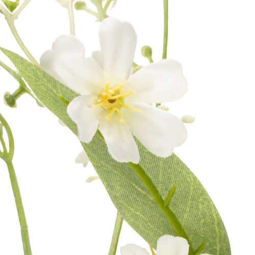 daiktų Dekoratyvinė obels žiedo šakelė kaip dirbtinė gėlė šviesiam svetainės akcentui, kreminės spalvos, 108 cm, 2 vnt.