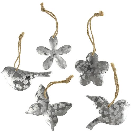 Gėlėtas paukštis drugelis metalinis 5,5cm - 7,5cm 15vnt | Floristik24.lt