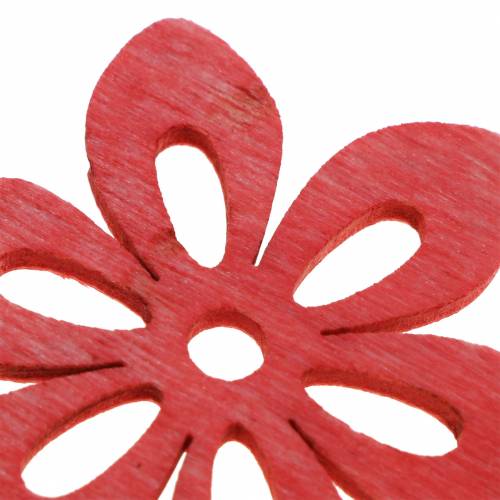Floristik24 Išsklaidyta dekoracija gėlė mediena oranžinė, geltona, žalia 4cm 72 vnt