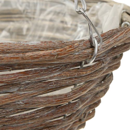 daiktų Pakabinamas gėlių dubuo Mediena Natūrali pilka Ø30cm 2vnt