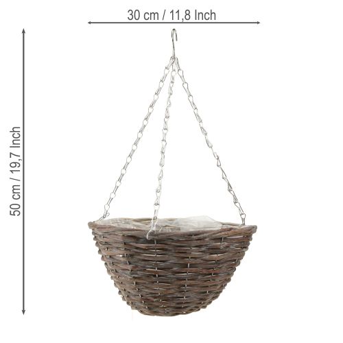 daiktų Pakabinamas gėlių dubuo Mediena Natūrali pilka Ø30cm 2vnt