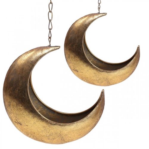 Pakabinamas krepšelis moon deco gold vintage deco 32/22cm rinkinys iš 2