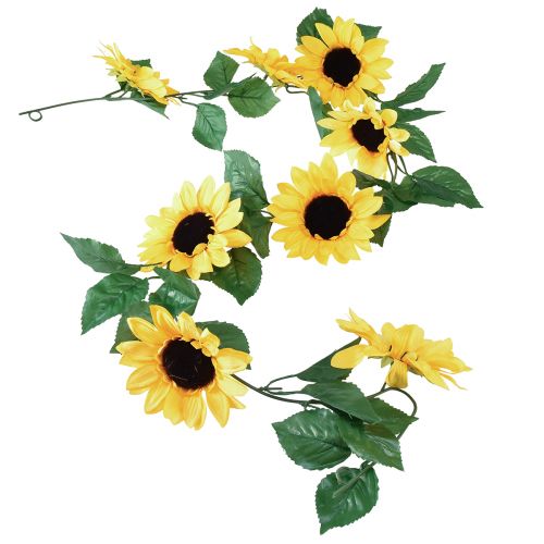 daiktų Gėlių girlianda su 8 dirbtinėmis saulėgrąžomis 135cm