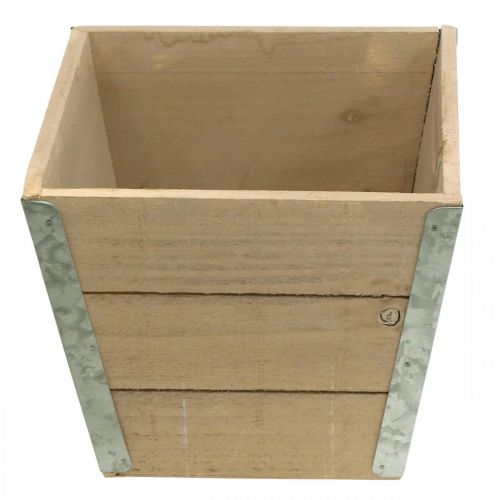 daiktų Gėlių dėžutė medinė vazonė Shabby Chic Beige 19x19x15,5cm