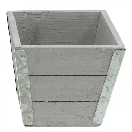 daiktų Gėlių dėžutė medinė sėjamoji shabby chic pilka 12,5×14,5×14,5 cm