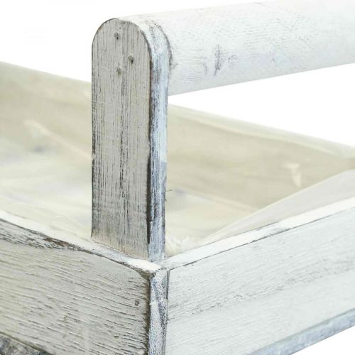 daiktų Gėlių dėžutė Shabby Chic augalų dėžutė medinė balta 38/31cm rinkinys iš 2