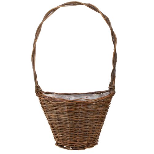 daiktų Gėlių krepšelis Gluosnio krepšelio rankena Natūrali 29/23/21 cm 3 vnt. rinkinys