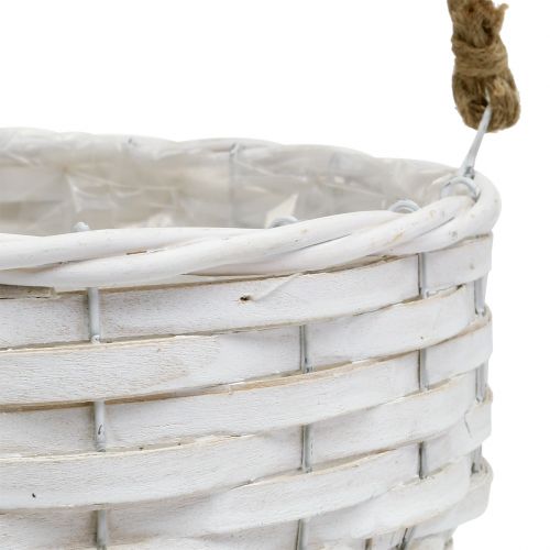 Floristik24 Gėlių krepšelis pakabinimui baltas Ø23cm L68cm