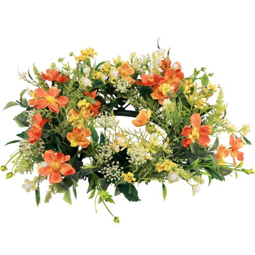 daiktų Dirbtinių gėlių vainikas anemonai oranžiniai Ø30cm H9cm