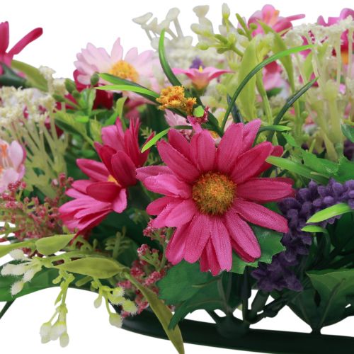 Floristik24 Gėlių vainikas dirbtinių durų vainikas rožinė violetinė Ø30cm H10cm