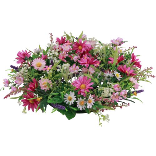 Floristik24 Gėlių vainikas dirbtinių durų vainikas rožinė violetinė Ø30cm H10cm