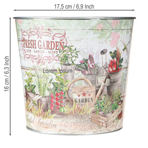 daiktų Vazonas mažas metalo spalvos Fresh Garden H16cm 2vnt