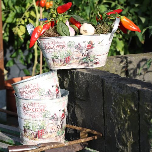 daiktų Vazonas mažas metalo spalvos Fresh Garden H16cm 2vnt
