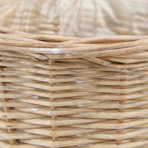 daiktų Gėlių vazono krepšelis gluosniai natūralios pilkos/baltos spalvos H26cm 2vnt