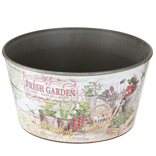 Floristik24 Gėlių dubuo vintažinis plastikas Fresh Garden spalvingas Ø21cm 2vnt