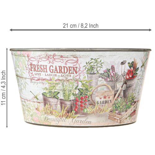 daiktų Gėlių dubuo vintažinis plastikas Fresh Garden spalvingas Ø21cm 2vnt