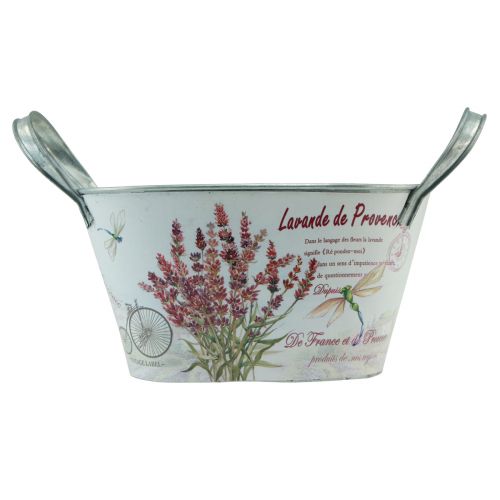 daiktų Gėlių dubuo su rankenomis ovalios metalinės levandos 32×15×15cm