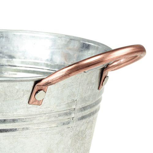 Floristik24 Gėlių dubuo apvalus su rankenomis metalinis dubuo Ø24cm H10cm