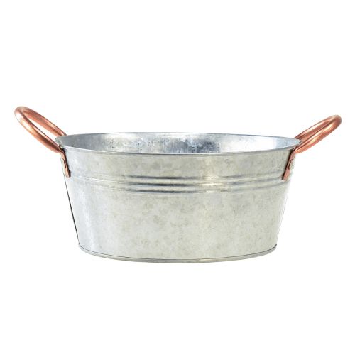 daiktų Gėlių dubuo apvalus su rankenomis metalinis dubuo Ø21cm H9,5cm