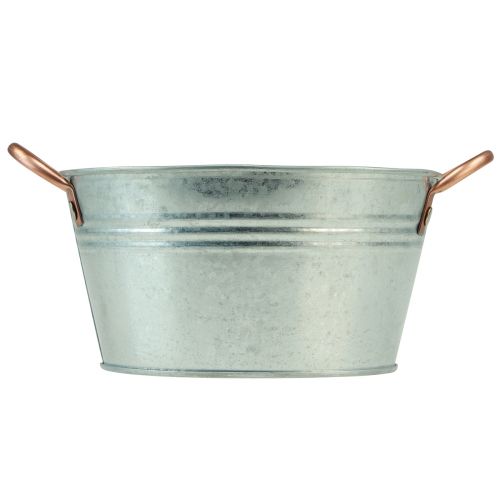 daiktų Gėlių dubuo apvalus su rankenomis metalinis dubuo Ø17,5cm H9cm