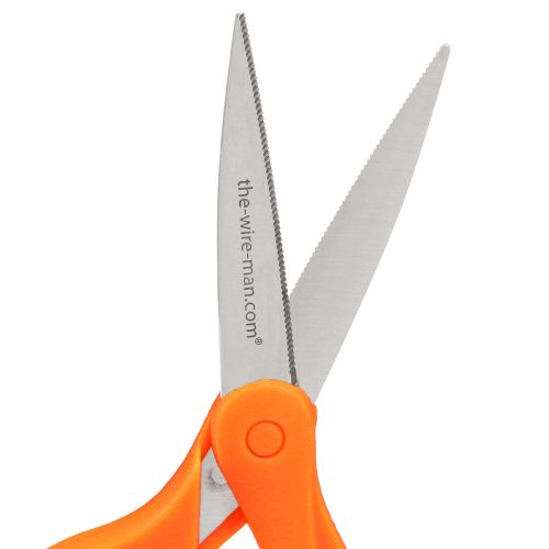 daiktų Gėlių žirklės su dantukais iš nerūdijančio plieno oranžinės spalvos 20cm