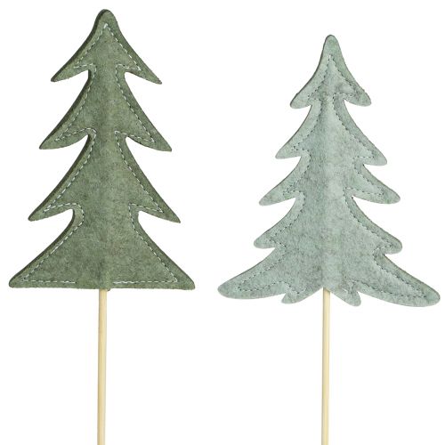 Gėlių kamštelių veltinio puošmena žalia eglutė 11x3,5cm 6 vnt