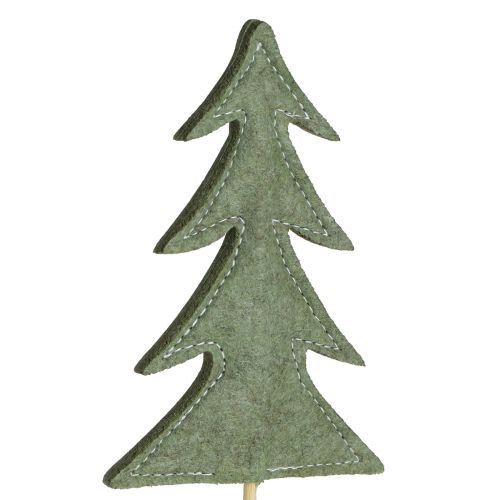 daiktų Gėlių kamštelių veltinio puošmena žalia eglutė 11x3,5cm 6 vnt